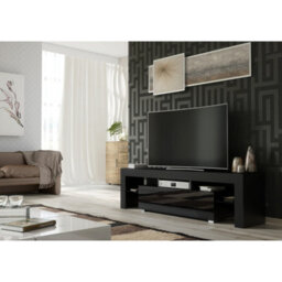 Tv Unit Aria 160Cm - Black With Gloss Doors - thumbnail 2
