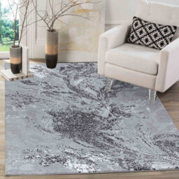 Modern Abstract Water Flow Grunge Texture Area Rugs Black 80X150 Cm - thumbnail 1