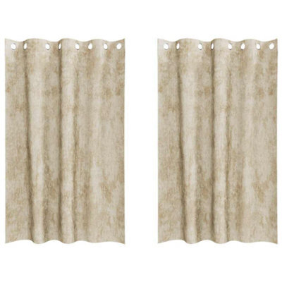 Berkfield Classic Curtain With Curtains 2 Pcs Cream 175 X 140 Cm Velvet - image 1