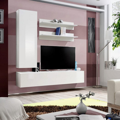 Arte Fly H1 White Gloss Entertainment Unit 160Cm - Compact Scene-Setter For Tvs Up To 49 Inch - image 1
