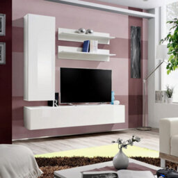 Arte Fly H1 White Gloss Entertainment Unit 160Cm - Compact Scene-Setter For Tvs Up To 49 Inch - thumbnail 1