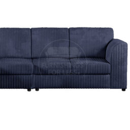 Furnishings For Less UK Luxor Long Fabric Jumbo Cord 4 Seater Sofa - Full Back Navy Blue - thumbnail 3
