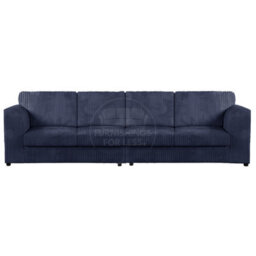 Furnishings For Less UK Luxor Long Fabric Jumbo Cord 4 Seater Sofa - Full Back Navy Blue - thumbnail 1