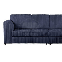 Furnishings For Less UK Luxor Long Fabric Jumbo Cord 4 Seater Sofa - Full Back Navy Blue - thumbnail 2