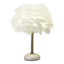 Darphe Nordic Style Feather Shaped Table Lamp, Ceramic Base, Modern Home Bedside Lamp - thumbnail 4