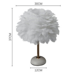 Darphe Nordic Style Feather Shaped Table Lamp, Ceramic Base, Modern Home Bedside Lamp - thumbnail 8