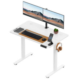 White 100X60Cm Electric Standing Desk For Home Office With Adjustable Height - thumbnail 3