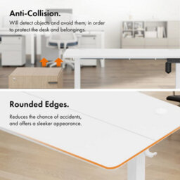 White 100X60Cm Electric Standing Desk For Home Office With Adjustable Height - thumbnail 2