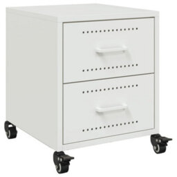 Berkfield Bedside Cabinets 2 Pcs White 36X39X43.5 Cm Steel - thumbnail 5
