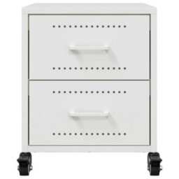 Berkfield Bedside Cabinets 2 Pcs White 36X39X43.5 Cm Steel - thumbnail 4