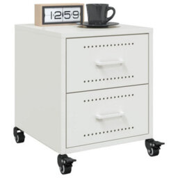 Berkfield Bedside Cabinets 2 Pcs White 36X39X43.5 Cm Steel - thumbnail 1