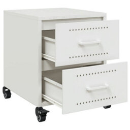 Berkfield Bedside Cabinets 2 Pcs White 36X39X43.5 Cm Steel - thumbnail 8
