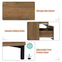 Matteo Dark Oak Effect Sideboard Cabinet, 6-Drawer Chest With Industrial Black Metal Frame, 120Cm - thumbnail 4