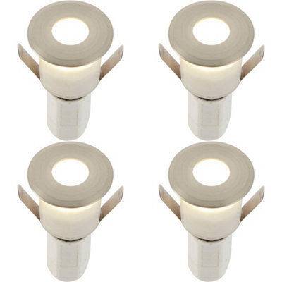 4 Pack Recessed Decking Ip67 Guide Light - 1.2W Cool White Led - Satin Nickel - image 1