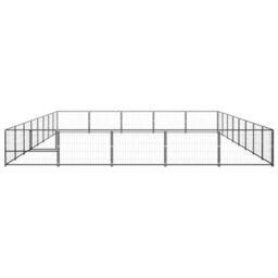 Berkfield Durable Dog Kennel Black 40 M2 Steel - thumbnail 3