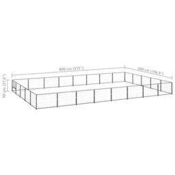 Berkfield Durable Dog Kennel Black 40 M2 Steel - thumbnail 6