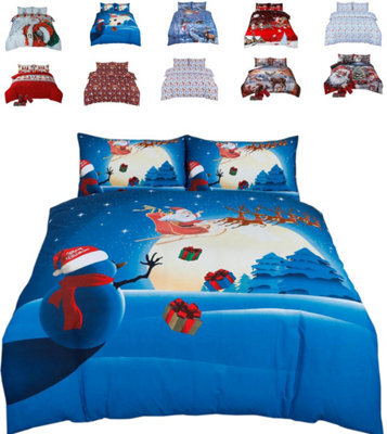 TheWhiteWater Limited Christmas Snowman Duvet Set 3D Print Polycotton Bedding Set - image 1