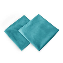 Deconovo Set Of 2 Crushed Cushion Covers 65Cm X 65Cm 26X26 Inches Throw Pillow Cases For Bedroom With Invisible Zipper Turquoise - thumbnail 2