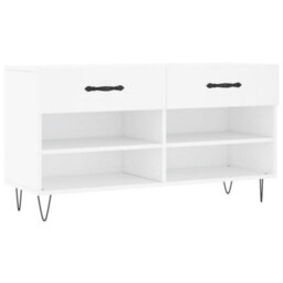 Berkfield Shoe Bench White 102X35X55 Cm Engineered Wood - thumbnail 2