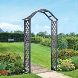 Smart Garden Elegant Woodland Wooden Garden Arch Pergola Grey Plant Support - thumbnail 1