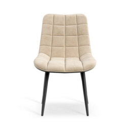 More4Homes Set Of 2 Nova Modern Velvet Dining Chair Padded Seat Metal Legs Kitchen (Beige) - thumbnail 3