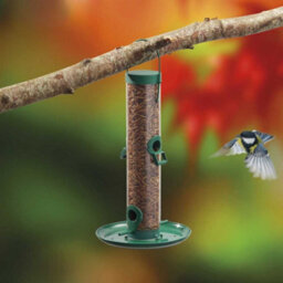 Garden Gear Happy Beaks 4 Port Mealworm Bird Feeder Hanging Feeding Station With Tray For Seed Mix - thumbnail 1