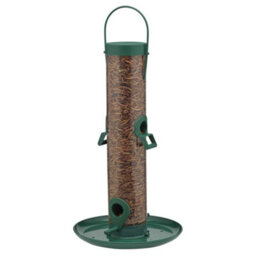 Garden Gear Happy Beaks 4 Port Mealworm Bird Feeder Hanging Feeding Station With Tray For Seed Mix - thumbnail 2