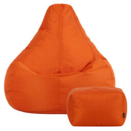 Icon Dalton Adults High Back  Indoor Outdoor Bean Bag Chair & Footstool Pouffe Burnt Orange - thumbnail 4