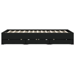 Berkfield Bed Frame With Drawers Without Mattress Black 140X200 Cm - thumbnail 7
