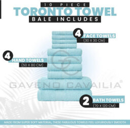 Gaveno Cavailia 10 Piece Toronto Towel Bale Set Aqua Premier Super Soft And Quick Obsorbent Bath Towel - thumbnail 2