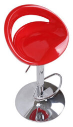 Lamboro Sorrento Swivel Breakfast Bar Stool, Chrome Stem, Height Adjustable Swivel Gas Lift, Home & Kitchen Plastic Barstool, Red - thumbnail 6