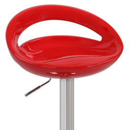 Lamboro Sorrento Swivel Breakfast Bar Stool, Chrome Stem, Height Adjustable Swivel Gas Lift, Home & Kitchen Plastic Barstool, Red - thumbnail 7