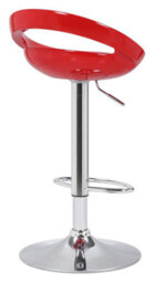 Lamboro Sorrento Swivel Breakfast Bar Stool, Chrome Stem, Height Adjustable Swivel Gas Lift, Home & Kitchen Plastic Barstool, Red - thumbnail 4