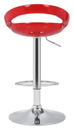 Lamboro Sorrento Swivel Breakfast Bar Stool, Chrome Stem, Height Adjustable Swivel Gas Lift, Home & Kitchen Plastic Barstool, Red - thumbnail 5