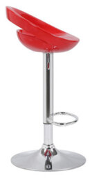 Lamboro Sorrento Swivel Breakfast Bar Stool, Chrome Stem, Height Adjustable Swivel Gas Lift, Home & Kitchen Plastic Barstool, Red - thumbnail 2