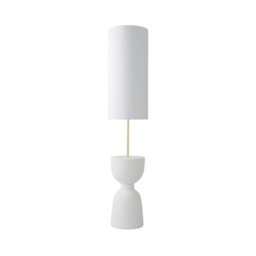 Valuelights Esme Linen Tall Lamp Shade Ceramic Table Base Midi Floor Lamp With Led Bulb - thumbnail 6