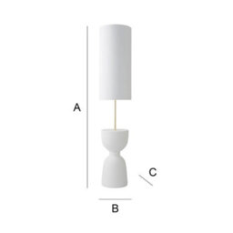 Valuelights Esme Linen Tall Lamp Shade Ceramic Table Base Midi Floor Lamp With Led Bulb - thumbnail 7