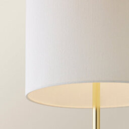 Valuelights Esme Linen Tall Lamp Shade Ceramic Table Base Midi Floor Lamp With Led Bulb - thumbnail 4