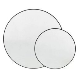 Xample Gallery Ostia Black Dual Mirror Vertical Wall Mirror With Interlocking Circular Design, Glass & Mdf, Modern Home Décor 90X111Cm - thumbnail 5