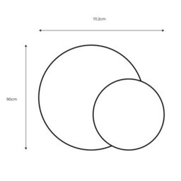 Xample Gallery Ostia Black Dual Mirror Vertical Wall Mirror With Interlocking Circular Design, Glass & Mdf, Modern Home Décor 90X111Cm - thumbnail 2
