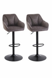 Aspect Furniture Set Of 2 Charlie Adjustable Height Barstool W Padded Seat,black/brown - thumbnail 9