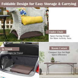 Costway 182 Cm Center Folding Table Portable Plastic Table W/ Rattan Design - thumbnail 9