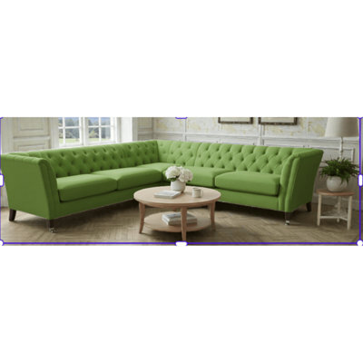 Oxford Chesterfield Large Corner Sofa Green