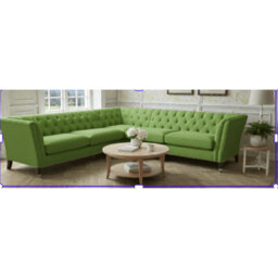 Oxford Chesterfield Large Corner Sofa Green