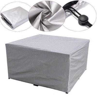 Transparent Polyethylene Outdoor Cover For Square Dining Table, Rainproof, Uv Resistant, With Adjustable Rope (140 90 60Cm) - image 1