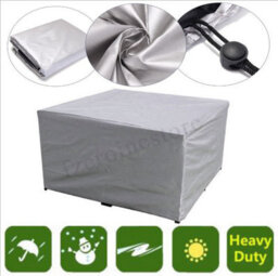 Transparent Polyethylene Outdoor Cover For Square Dining Table, Rainproof, Uv Resistant, With Adjustable Rope (140 90 60Cm) - thumbnail 3