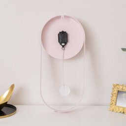 Melody Maison Pale Pink & Gold Pendulum Metal Analogue Wall Clock - 20Cm X 55Cm - thumbnail 4