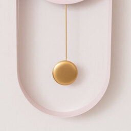 Melody Maison Pale Pink & Gold Pendulum Metal Analogue Wall Clock - 20Cm X 55Cm - thumbnail 3
