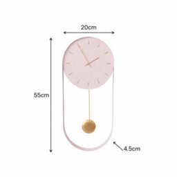 Melody Maison Pale Pink & Gold Pendulum Metal Analogue Wall Clock - 20Cm X 55Cm - thumbnail 5