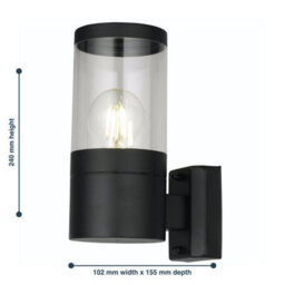 First Choice Lighting Set Of 2 Storm Black Ip44 Outdoor Wall Lights - thumbnail 6